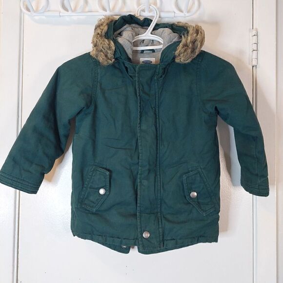 Old Navy Kid's Hooded Coat with Removable Faux Fur Trim - Picture 2 of 13